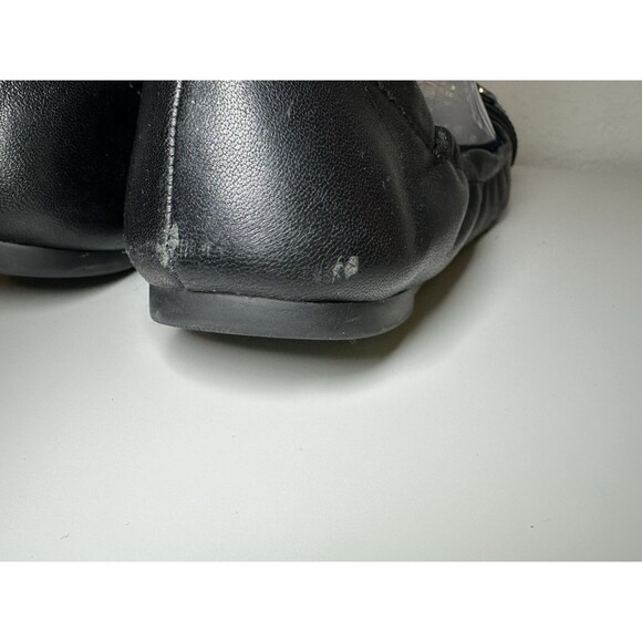 TORY BURCH Ambrose Ballet Flat Black Leather Gold Logo Slip On Stretch Shoes 8.5 - Picture 6 of 14